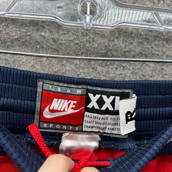 Nike Brooklyn Nets Pants Mens XXL Red Blue Trim NBA Warm Up Athletic Team Sports - Picture 8 of 9